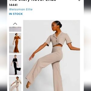 Weissman Tan Wide Leg Two Piece costume